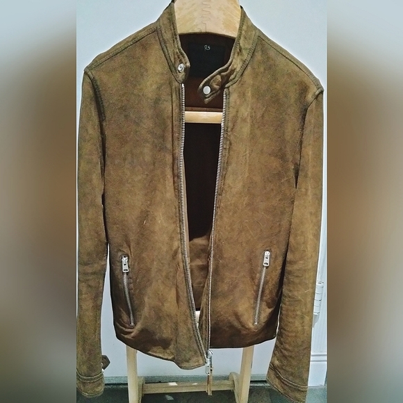 🆕🔥🔥!!SOLD!! Allsaints Brown Suede Jacket - Picture 2 of 5
